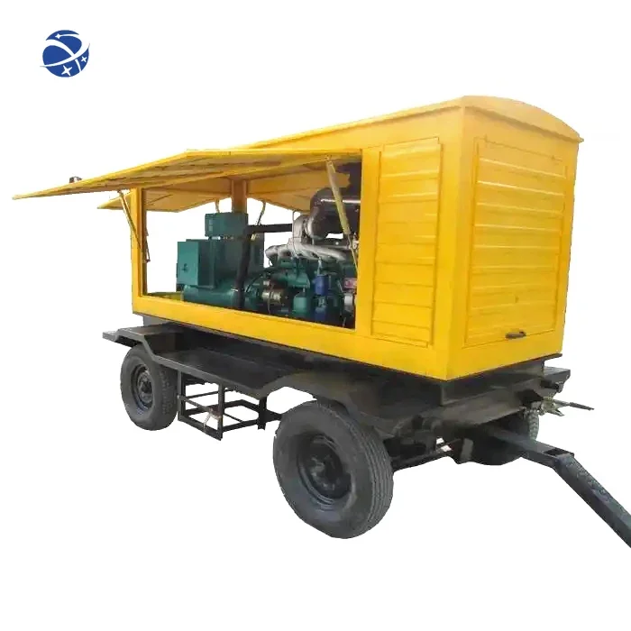 #YUNYI Outdoor Duty Use 50kw 65kva 100kva AC 3 Phase Mobile Trailer Mounted Type Electric Genset Diesel Generator Set