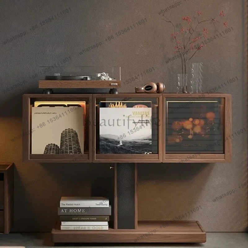 

Vinyl Record Cabinet Removable North American Black Walnut Solid Wood Side Cabinet