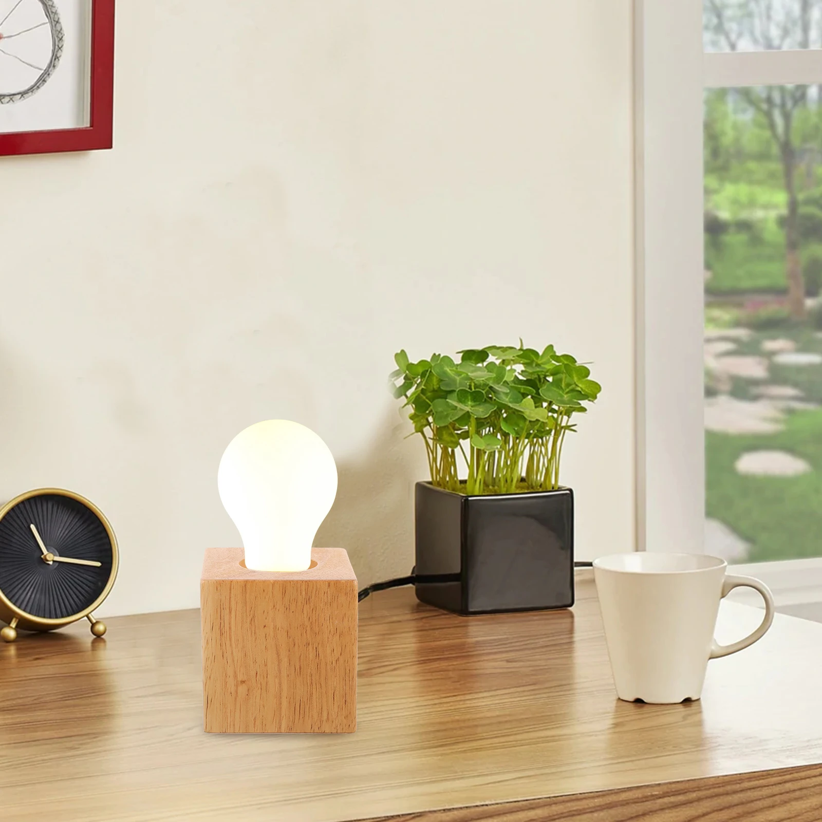 

Solid Wood Table Lamp Base Vintage Japanese Style Small Desk Mount Replacement Wooden Stand E27 DIY Home Decor Lighting
