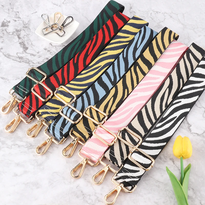 Shoulder Strap Replacement Nylon Adjustable Crossbody Bags Ethnic Style Colourful Pattern Handbag  Fashion Wide Sling Bag Strap