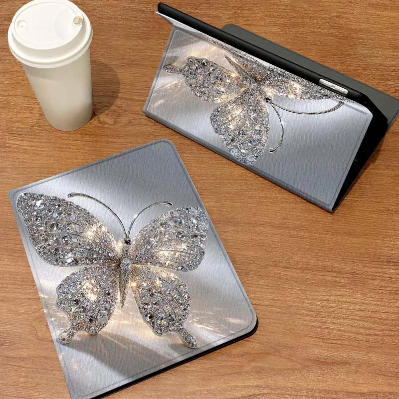 

Чехол для планшета Samsung Galaxy Tab S6 S7 S8 S9 S10 S11 FE Plus Lite с рисунком розовой хрустальной бабочки