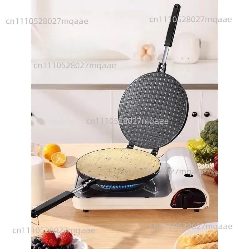 The latest cake mold egg roll pan household baking tools, gas double-sided plate biscuits making egg roll machine