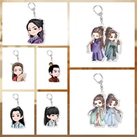 Word of Honor Keychain Man Cartoon Key Chain Women Cute Acrylic Key Ring Chain for Pants Kids Pendant Key Holder Gift