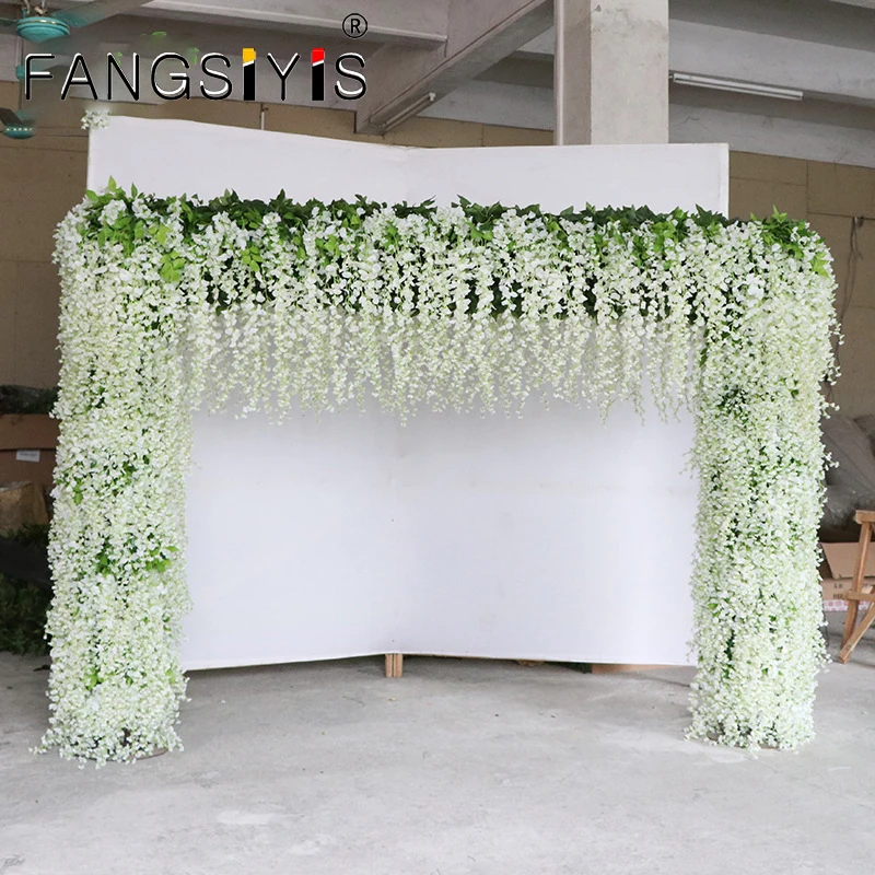 

Hanging Artificial Wisteria Flower String for Arrangement Floral Outdoor Wedding Backdrop Flower Arch Frame Decor Event Props