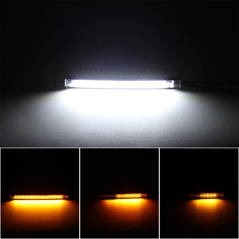 

LED Motorcycle Turn Signal Light & DRL Moto Flasher Ring Fork Strip Lamp