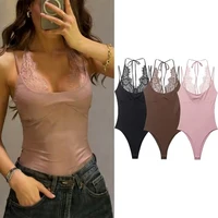 Women Pure Color Lace Jumpsuit Women's One-Piece Suit ort Pants Mid Waist Female Jumpsuit