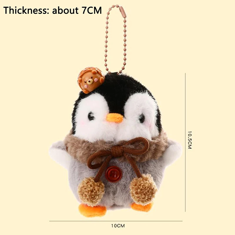 Bonito dos desenhos animados de pelúcia pinguim saco pingente kawaii brinquedos de pelúcia pingente chaveiro mochila decoração acessórios presentes aniversário