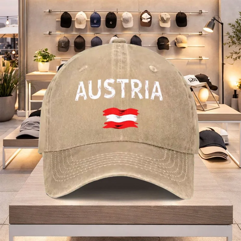 Austrian Flag Baseball Cap – Lightweight Adjustable Unisex Casual Sports Hat for Spring Summer Valentine’s Day