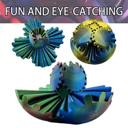 3D Printed Gear Ball Spin Ball Fidget Toys Adults Anti Stress Gear Ball Spin Ball Toy Desktop Innovative Decorative Model