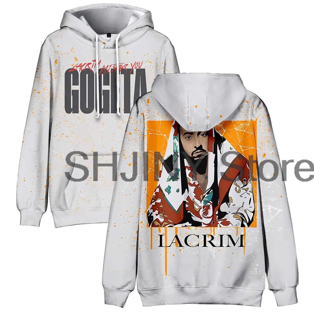 Lacrim Merch-Sudadera con capucha de manga larga para hombre y mujer, ropa de calle informal, Sudadera con capucha 3D, ropa de moda