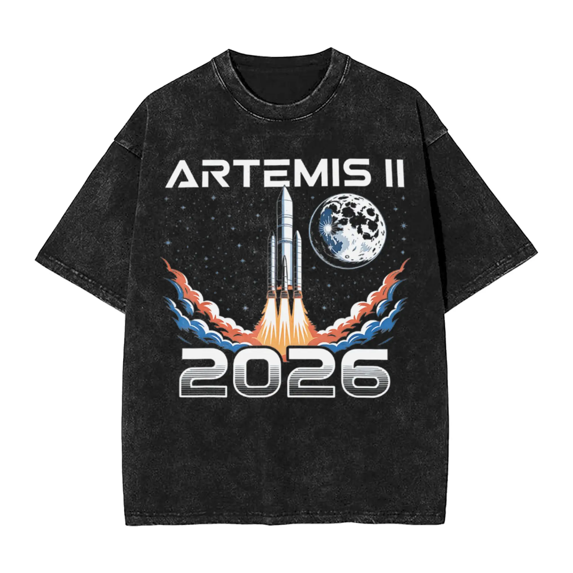 Men Artemis II Launch Back To The Moon  SpaceBGVDHBT T Shirts  Top Tees Summer Y2K Short Sleeve T-Shirt O Neck Loose Tshirt Hot