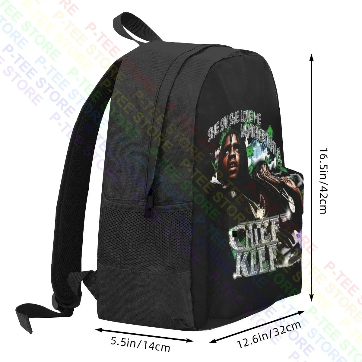 チーフ キーフ ラップ 彼女は私を愛していると言う 大容量バックパック ファッション クリエイティブ 3D プリント アウトドア ランニング
