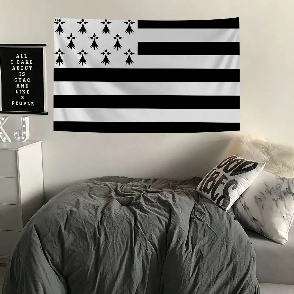 Brittany Flag Banners Four Hole Flag Polyester Outdoor Decor Room Aesthetic