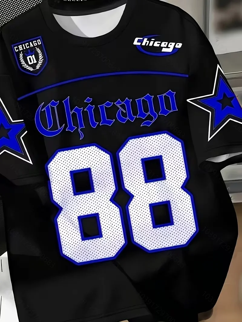 2026 Summer New Chicago NO.88 3D Print Sports Jersey Breathable Short Sleeve T-Shirt Graphic Men Women's Tops Family Kids Tees