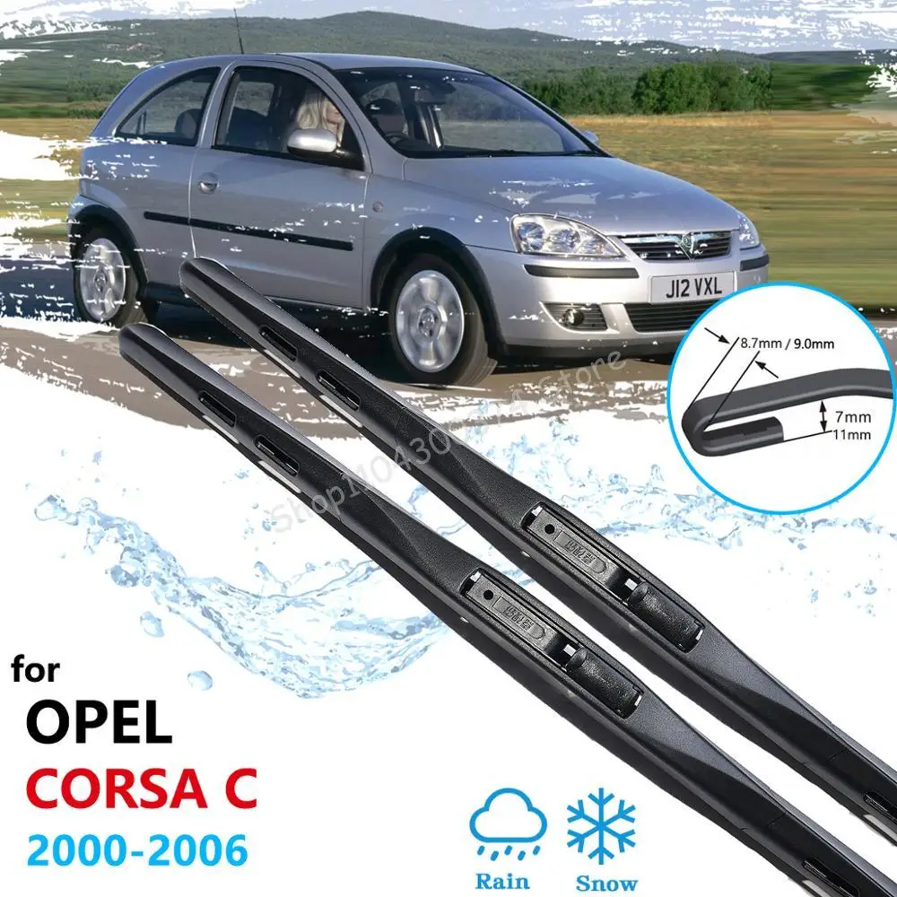 Car Wiper Blades for Vauxhall Opel Corsa C 2000 2001 2002 2003 2004 2005 2006 Front Window Windscreen Brushes Washer Accessories