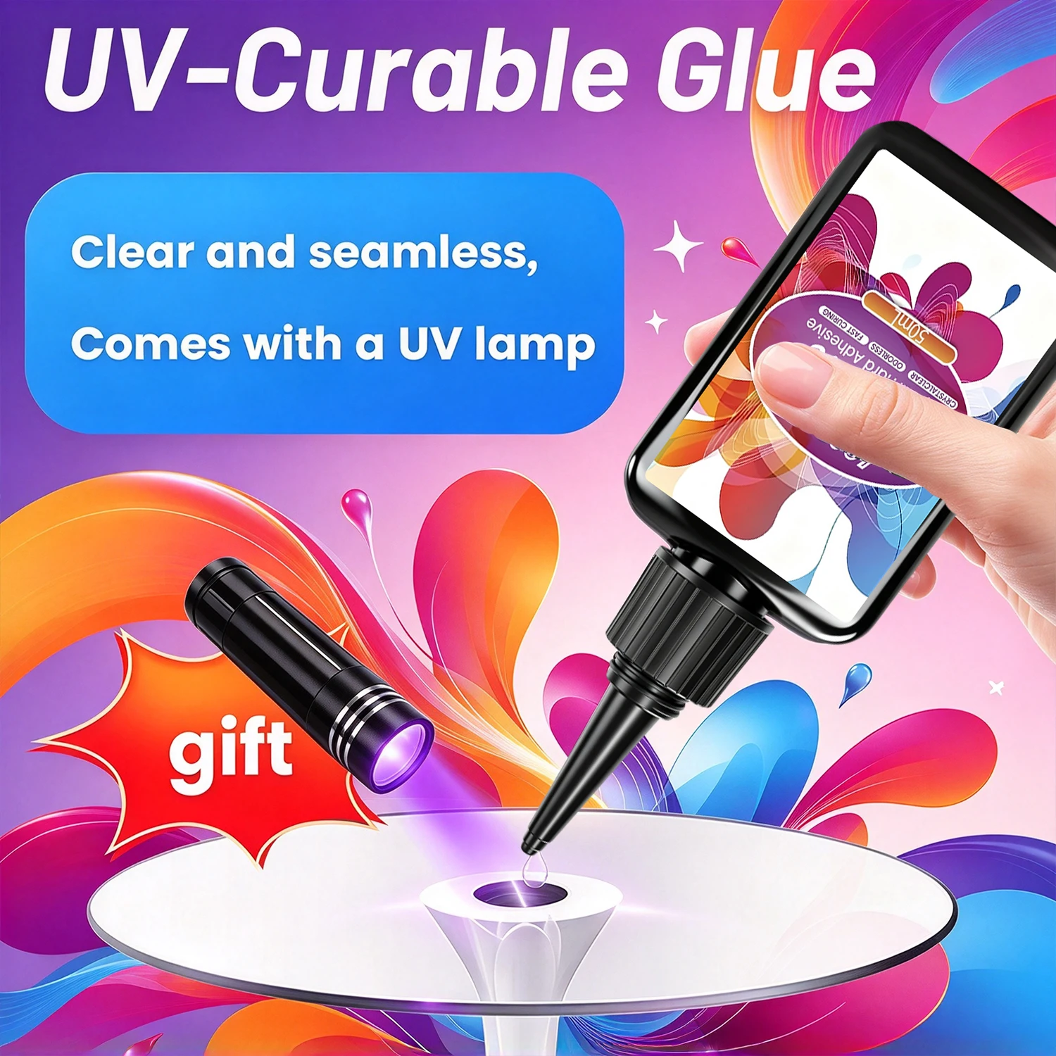 Liquid Uv Glue Kit - 1-5PCS 50ML Kit Perekat Resin UV,
