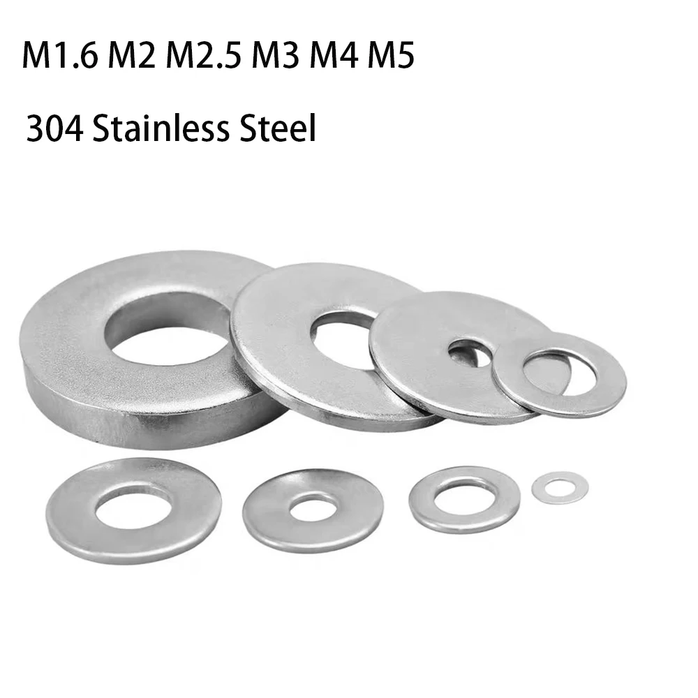 Sealing Flat Washer 304 Stainless Steel Large Size Over Wider Flat Washer M1.6 M2 M2.5 M3 M4 M5 Gasket OD 4/5/6/7/8/9-40mm