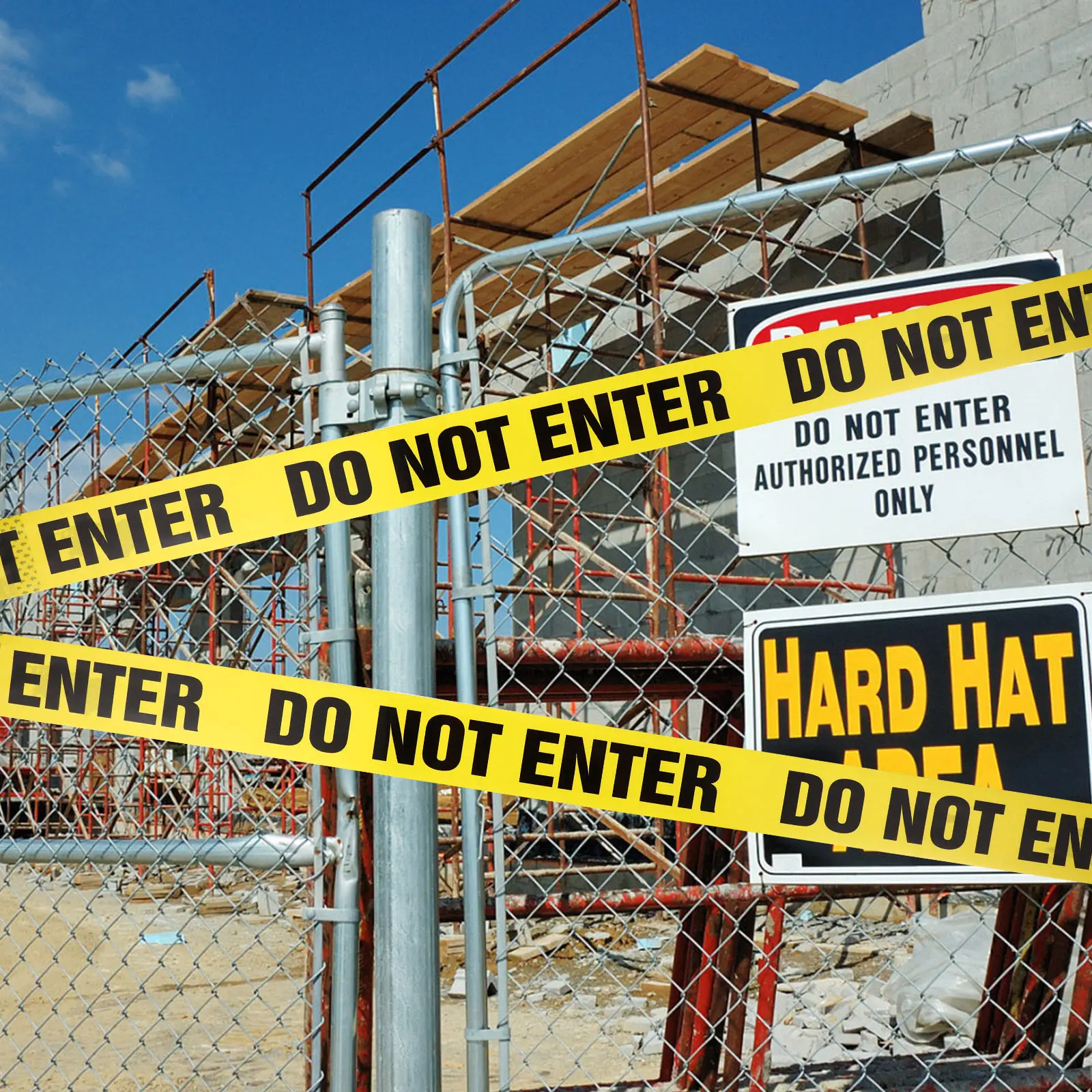 

Do Not Enter Golden High Visibility Wear Resistant Safety Tape Waterproof Weatherproof for High Traffic Areas