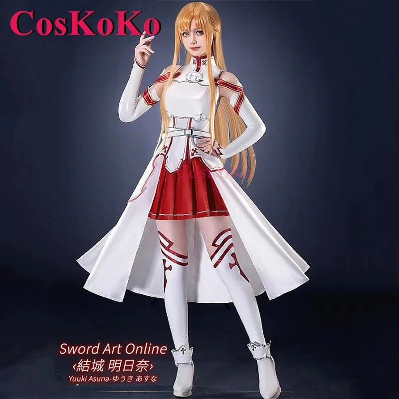 CosKoKo Yuuki Asuna Cosplay Costume, Anime Sword Art Online, Doux, Élégant, Uniforme, Ensemble Complet, ixd'Halloween, Vêtements Py Play, Nouveau