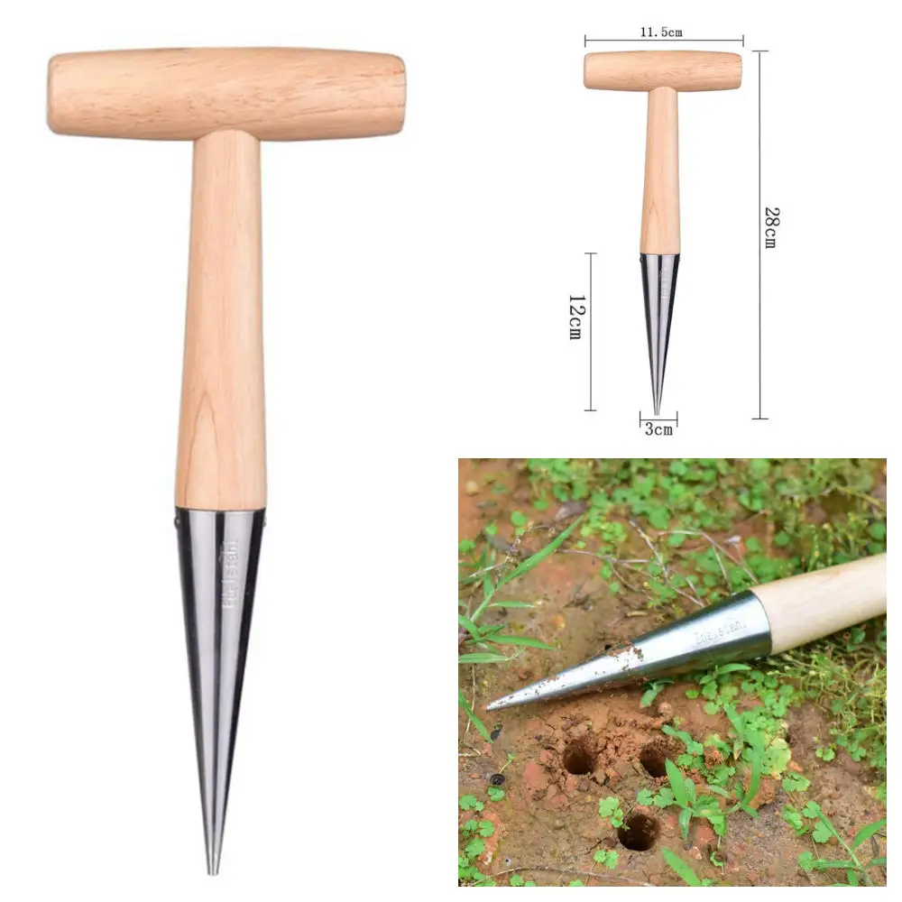 

Home Gardening Wooden Planting Tools Hand Digger Seedling Remover Lifter Seed Planter Tool