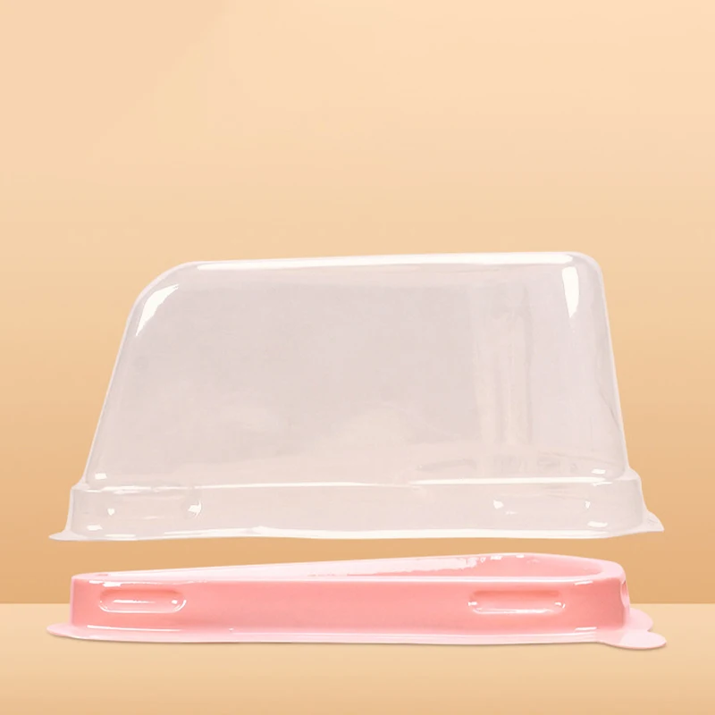 100 PCS Disposable Cake Box,Plastic Triangle Round Moon Cake Tray Food Gift Packaging Box For Wedding Birthday Baking Tools A02 view 5