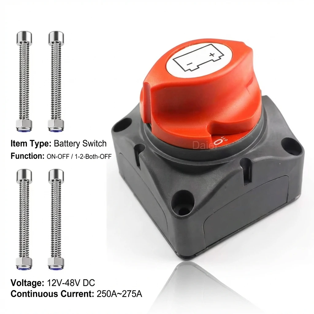 Automotive battery disconnect switch, marine battery connection switch