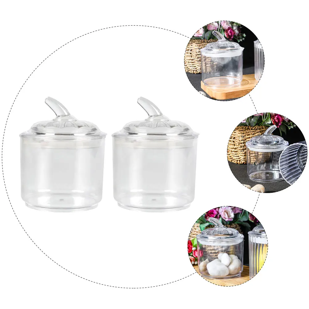 

2Pcs Snack Storage Jars Large Capacity Sealed Containers Transparent Kitchen Bottles Food Dried Fruit Tea Easy Clean Fine