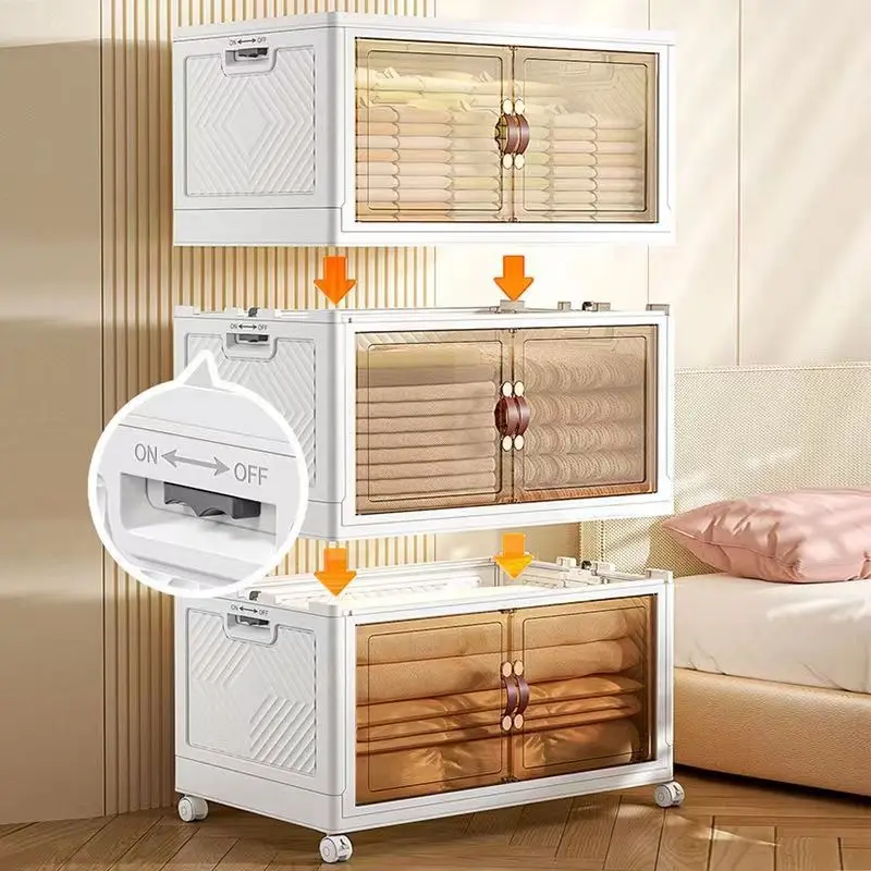 Folding storage cabinet household baby children's clothes toy locker plastic snack cabinet home