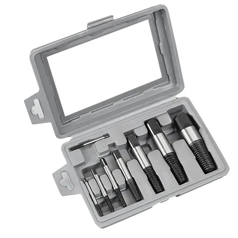 A64Z!! 8Pcs Screw Extractor Take Out Damaged Water Pipe Extractor Broken Bolt Screws Remover Woodworking Tools Drill Bits