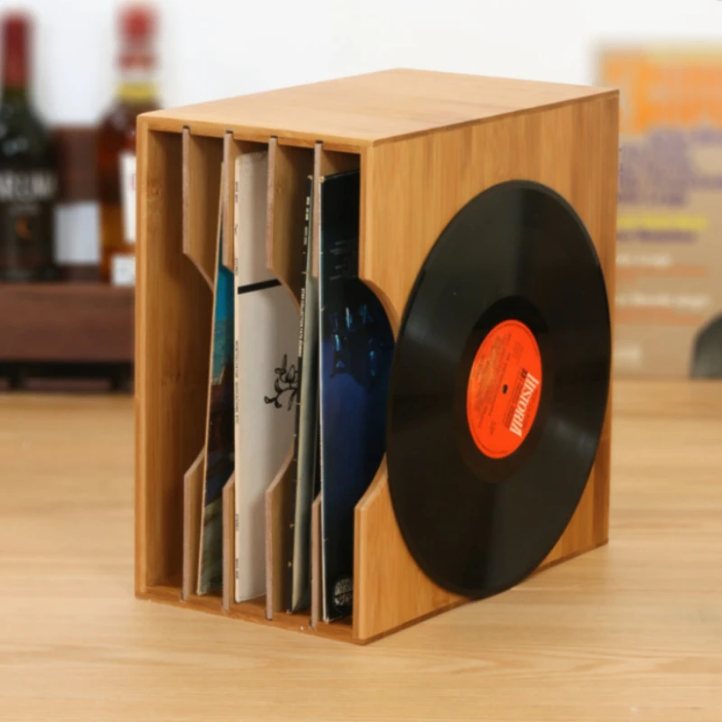 Wood Vinyl Record Storage Rack LP Storage Box Vinyl LP Record Storage Holder  Blu-ray Disc Rack CD Rack