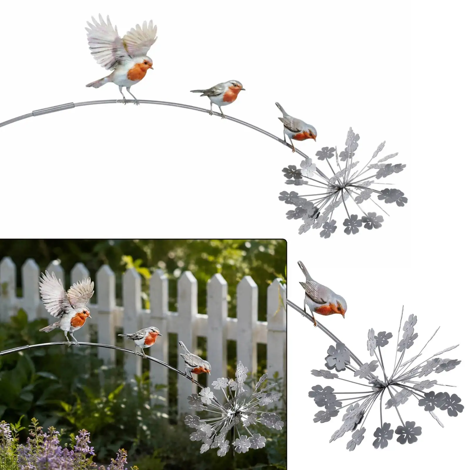 Creative Dandelion Garden Sculptures Weatherproof Outdoor Lawn Art Statue Multi-Purpose for Outdoor Courtyard Flower Bed Decor