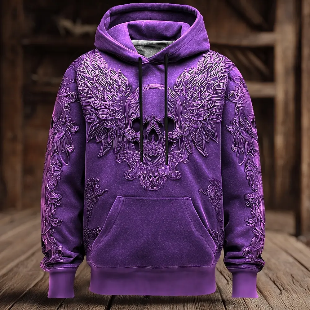 Halloween Men's 3D Bat Sweatshirt Punk Crew Neck 3D Print Club Streetwear Drawstring 3D Print Fall Winter Designer Hoodies