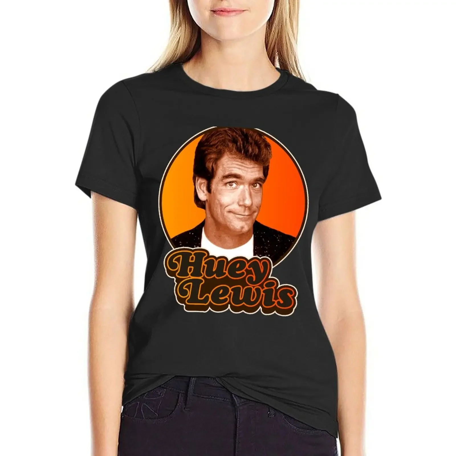 

Huey Lewis and the News Tribute T-Shirt Blouse blacks korean fashion Woman clothes