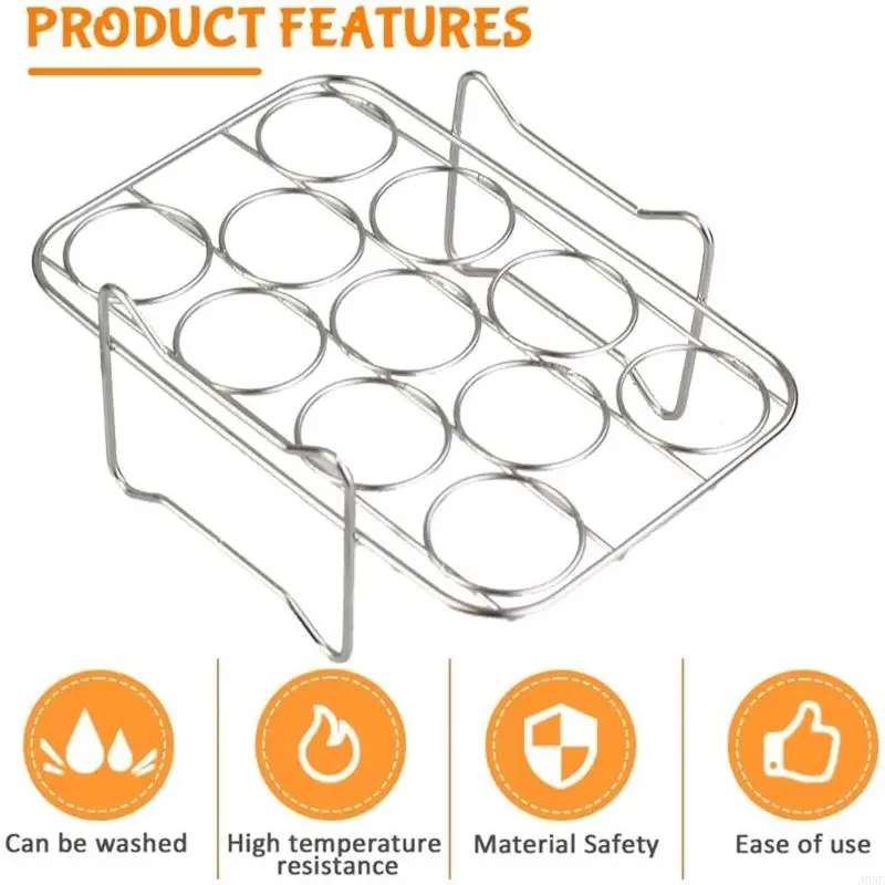 A0NC Stainless Steel Air Fryer Steaming Eggs Rack Kitchen for Dumpling Grill Stand Cookware Cooking Accessories