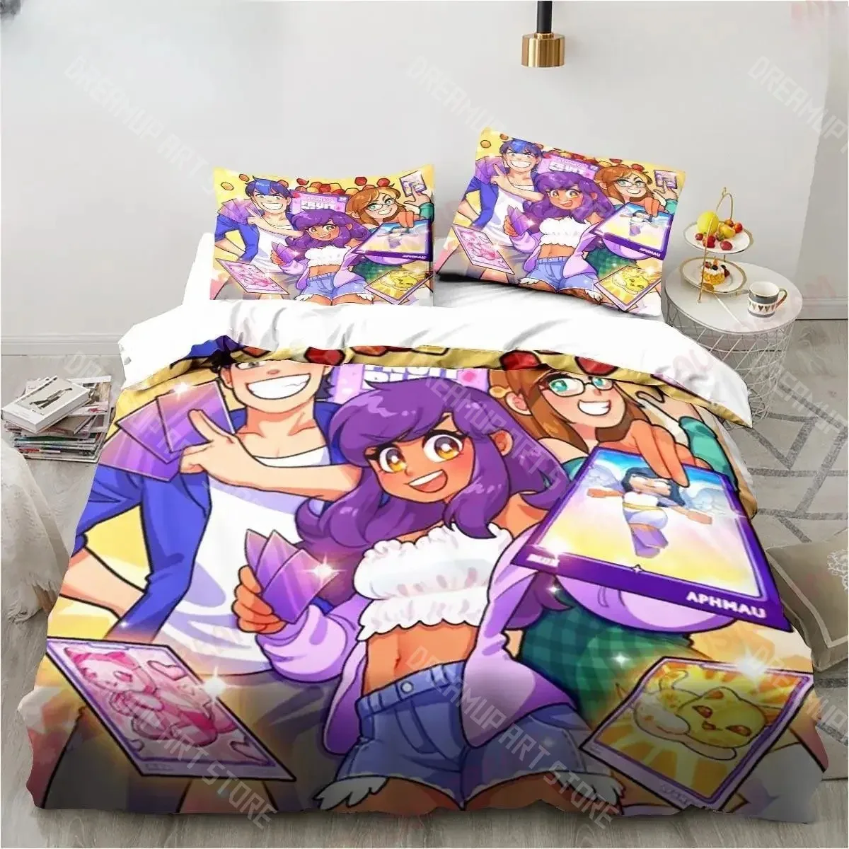 3D Printed A-Aphmau with Wings Bedding Set for Boys Girls Duvet Cover Pillowcase Twin Queen King Full Single Double Sizes