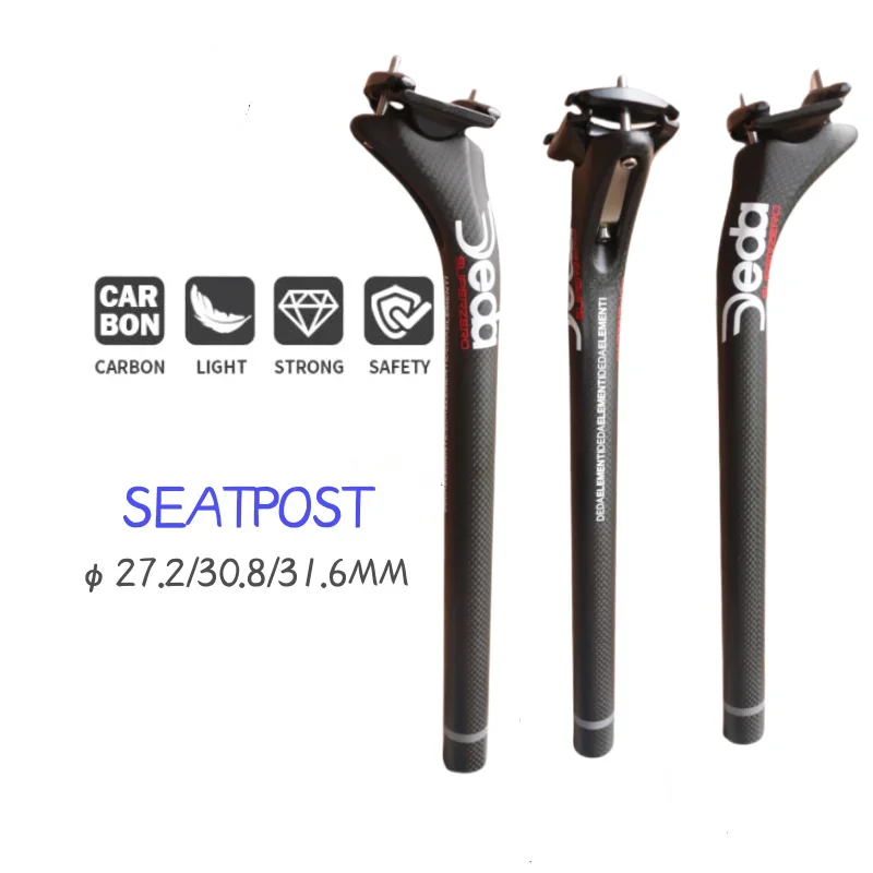 deda Carbon Seatpost Offset 25mm Mountain Bike Seat Tube 27.2/31.6 Ultra-light Road Bicycle Seat Post Seat Tube Bicycle Parts