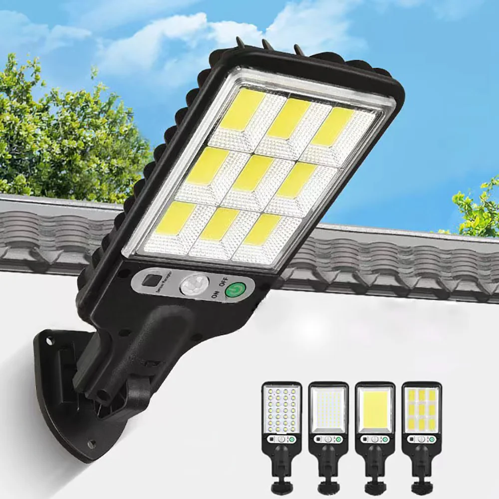 Impermeável Solar LED Wall Light, Indução do Corpo Humano, Jardim, Terraço, Garagem, Pátio e Iluminação Pública, Exterior, 3 Modos