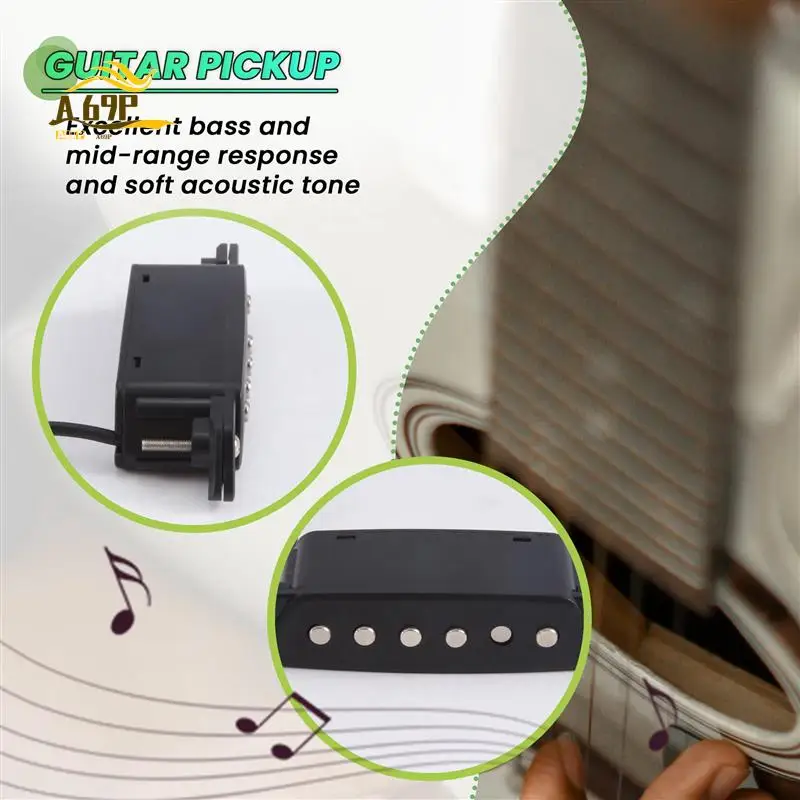 

A69P-SH-85 Черный 6-луночный звукосниматель с звуковым отверстием и наконечником с активным ремешком для акустической гитары