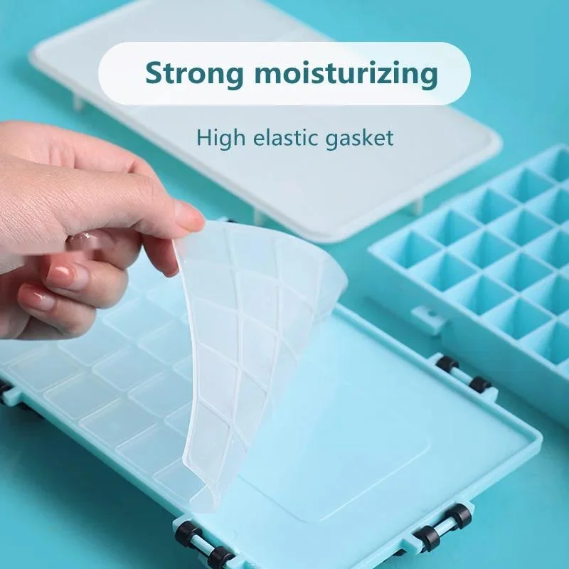 50 Grids Watercolor Paint Moisturizing Box with Palette, Portable Multi-function Leak-proof Sealable Paint Box Art Supplies