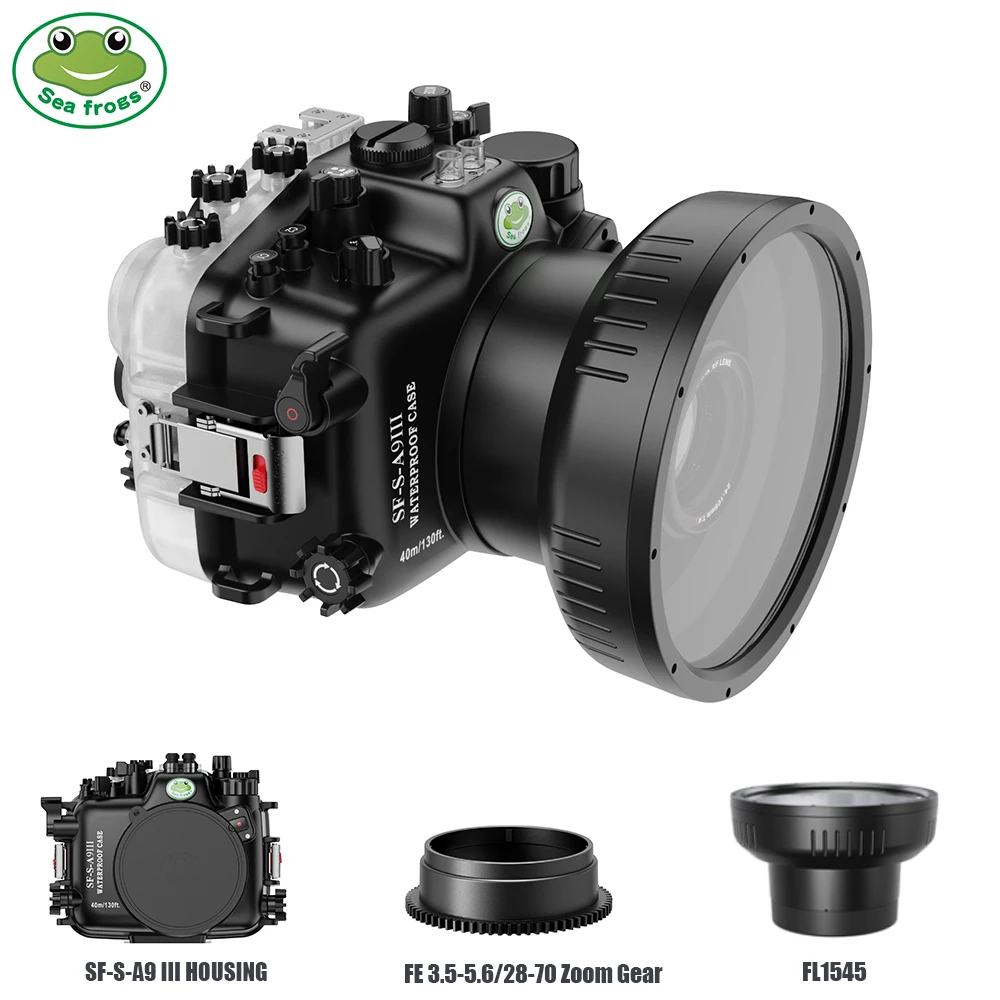 

Сумка для дайвинга Seafrogs для объектива Sony A9 III FE 28-70 F3.5-5.6, водонепроницаемая до 40 м, профессиональное снаряжение для дайвинга (в комплекте с зум-объективом)