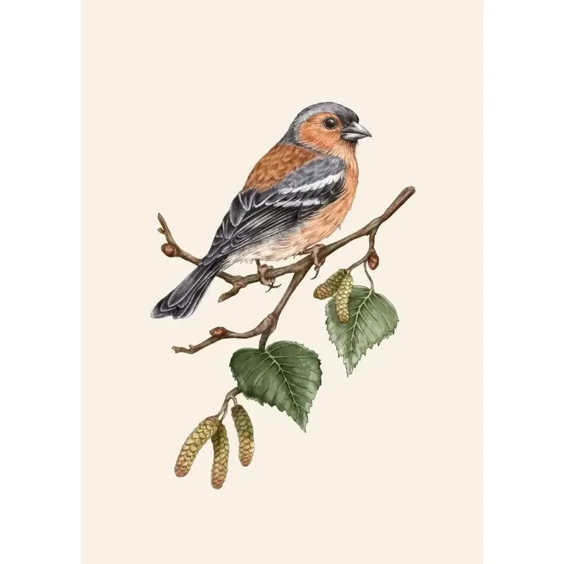 Retro Animal Garden Snail Goldfinch Mouse on Hawthorn Birds Branches Art Poster Canvas Painting And Prints HD Picture Home De