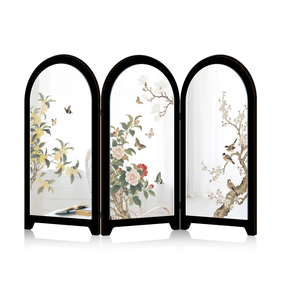 Mirrored Screen Ornaments. Classical French Screen Setting, TV Cabinet, Bedside Table, Wine Cabinet, Decorative Painting