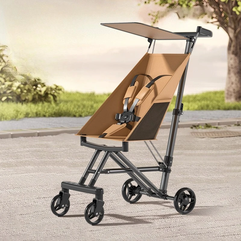 

Lightweight Baby Stroller Ride Easy To Carry, Travel Stroller for Kids 5 Year Olds, Foldable Four-wheel Pushchair with Sunshade
