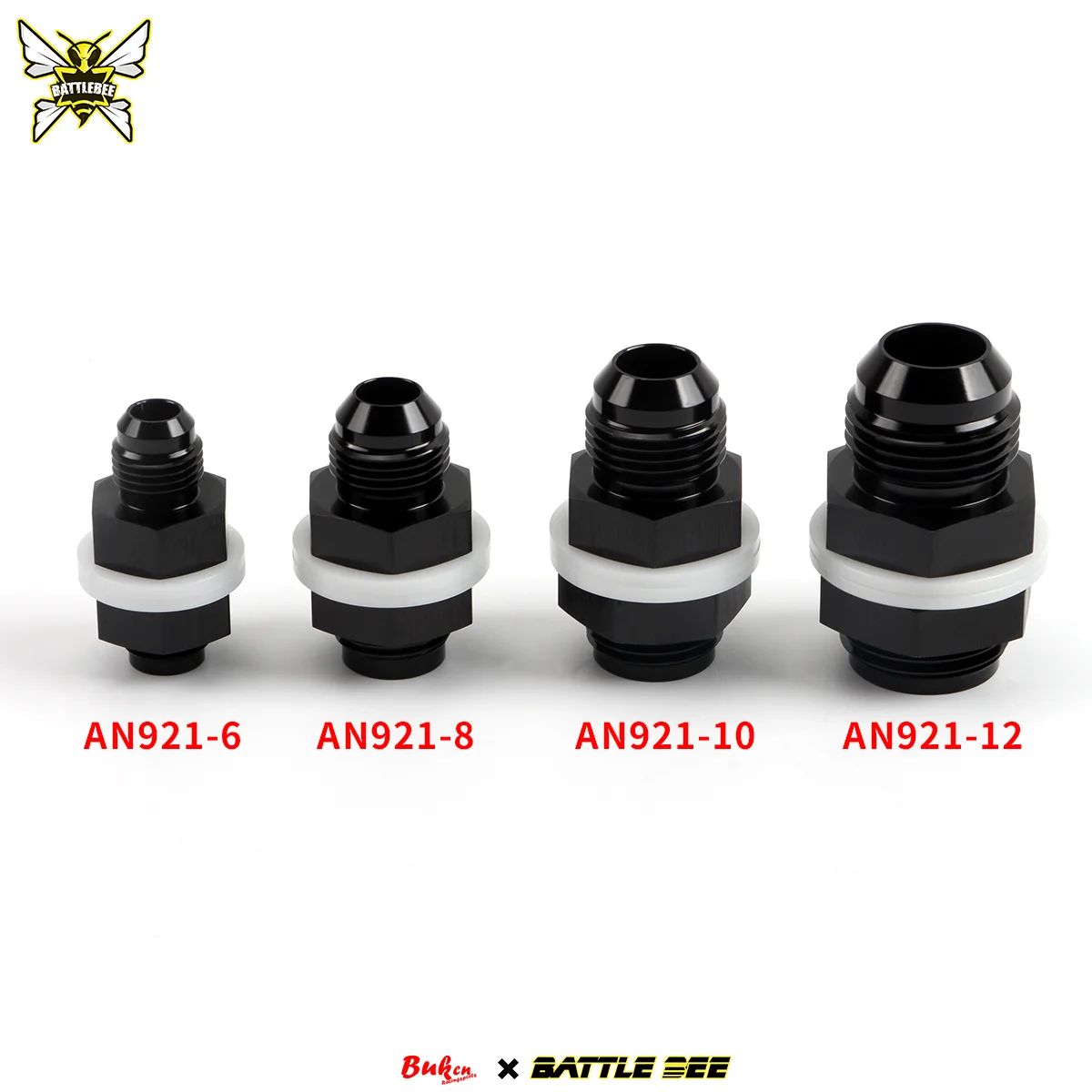 

AN6 AN8 AN10 AN12 Flare Fuel Cell Bulkhead Fitting With Washer Black Auto Parts