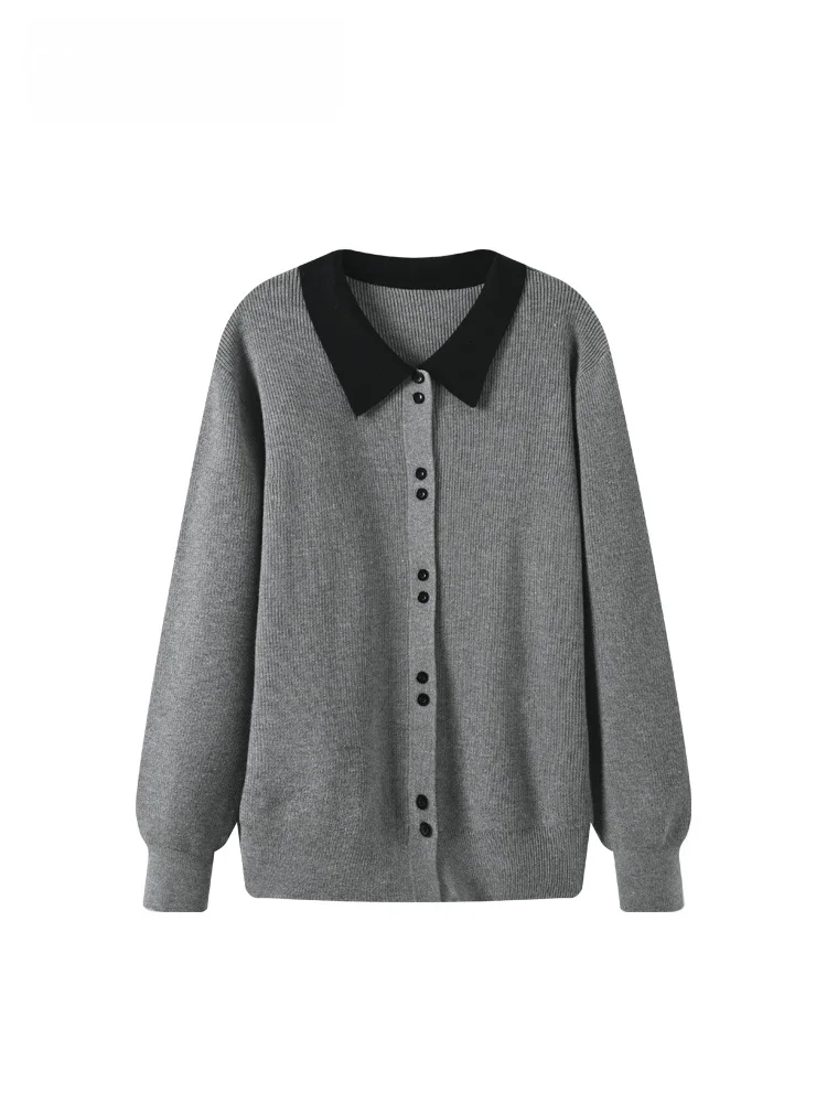 

Вязаный женский топ больших размеров с длинным рукавом, повседневный, скрывающий недостатки фигуры, визуально стройнящий, для женщин больших размеров