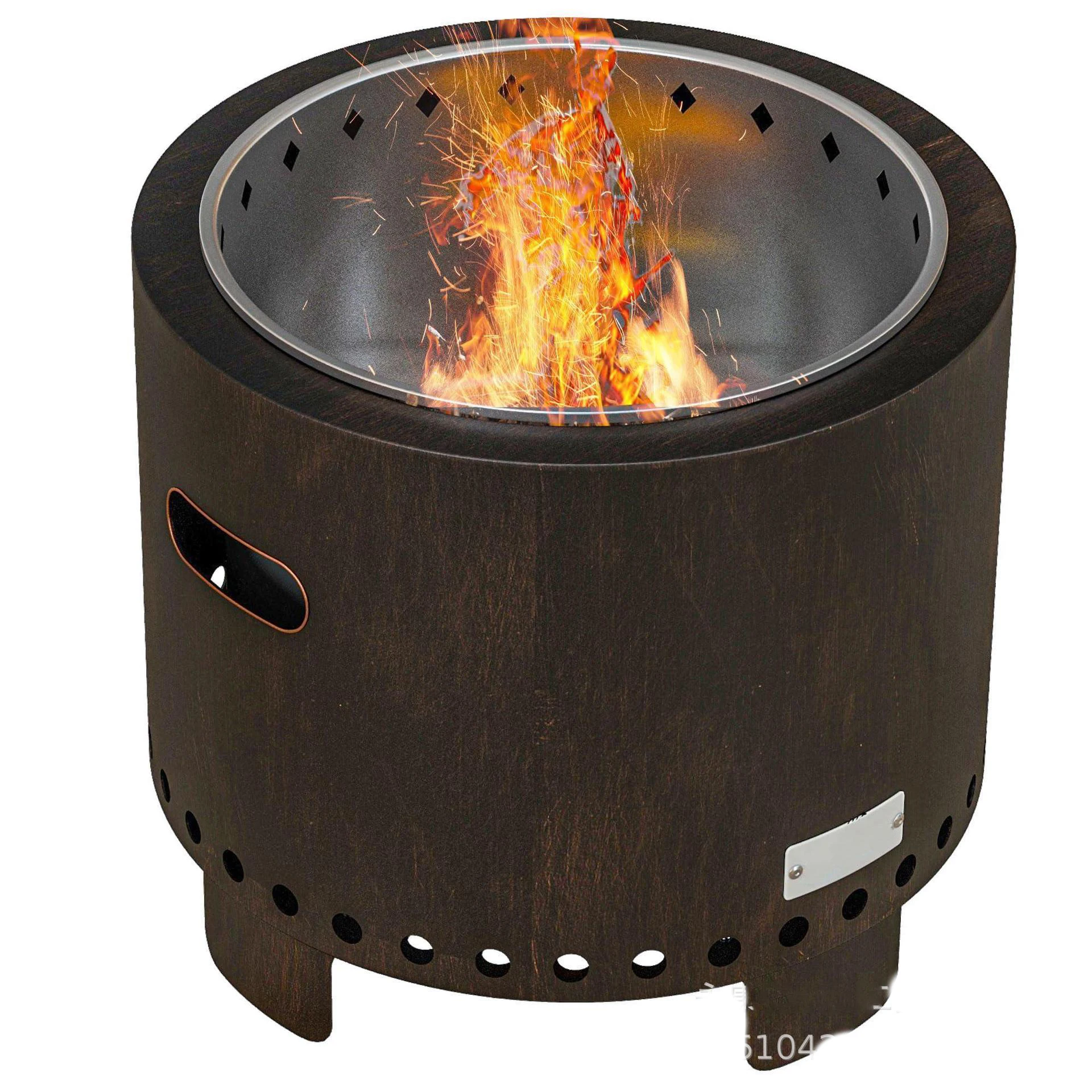 

Outdoor Barbecue Grill For Camping Kitchen Folding BBQ Grill Fire Pit Portable Stainless Steel Smokeless Wood 10.5kg 40x40x42cm