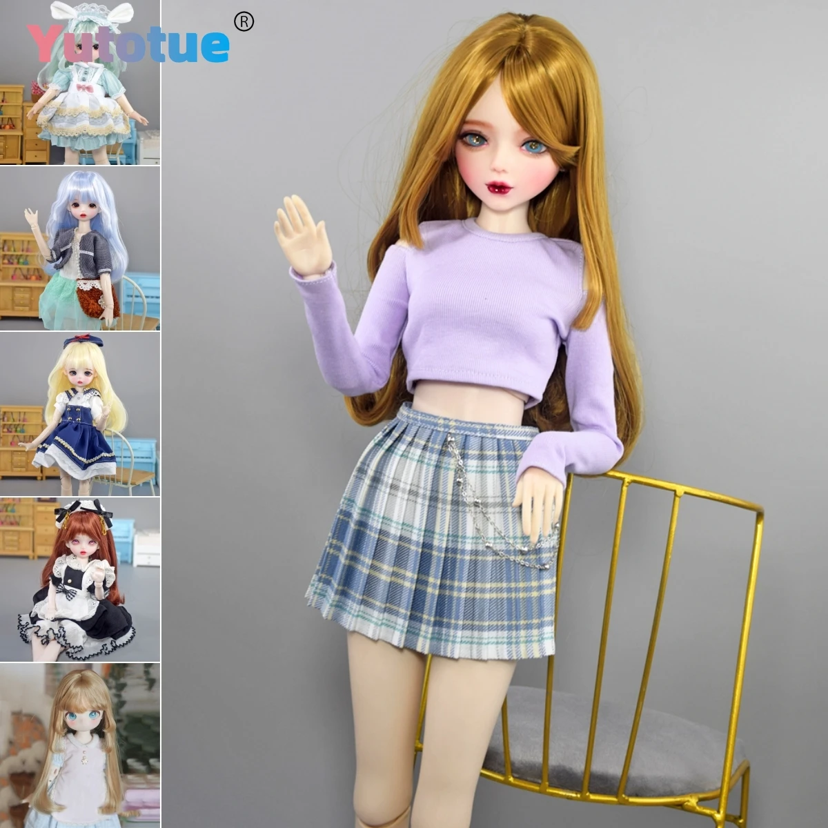 

Волосы куклы Yutotue с челкой, парики для 1/6 1/4 1/3 BJD SD, модная кукла, сделай сам, замена игрушки