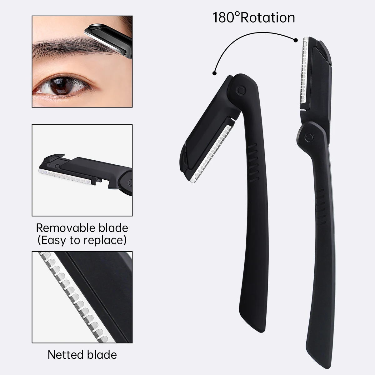 أداة تشذيب الحواجب من الفولاذ المقاوم للصدأ مكونة من 8 قطع من NRCS هي أداة مثالية لتقليم الحواجب وتثبيت الحواجب.