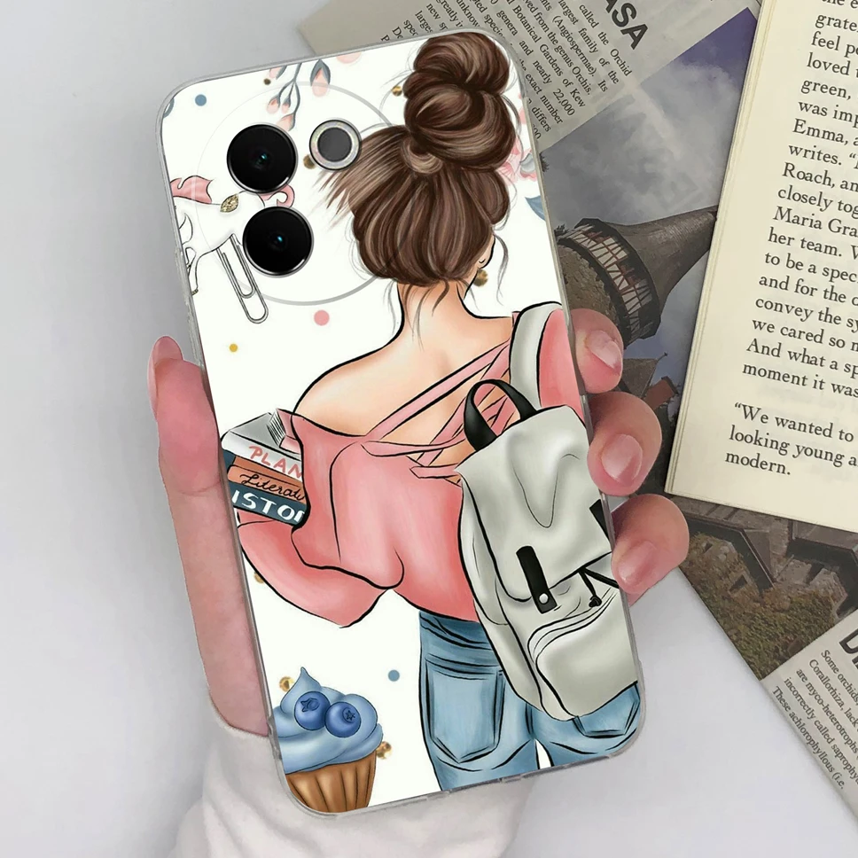 For Vivo V30E 5G Phone Cases Fashion Aesthetic Style Back Covers Clear Soft Slim TPU Silicone Shockproof For Vivo V30 E Fundas