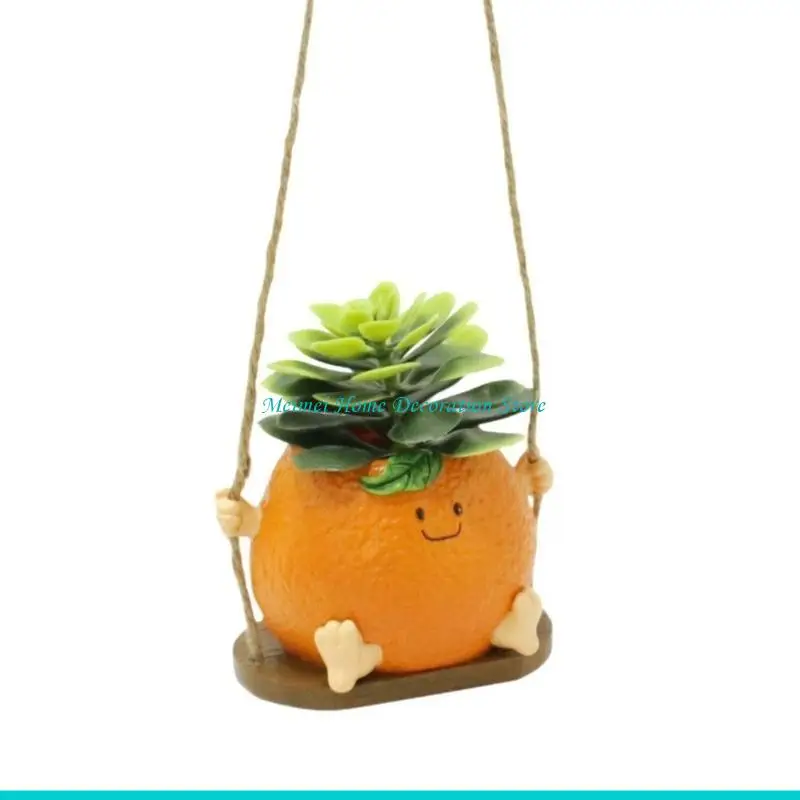 H7BF Stylish Resin Office Gardens Balconies Swing Planter Holder Perfect for Adults Seeking Unique Decorative Solution